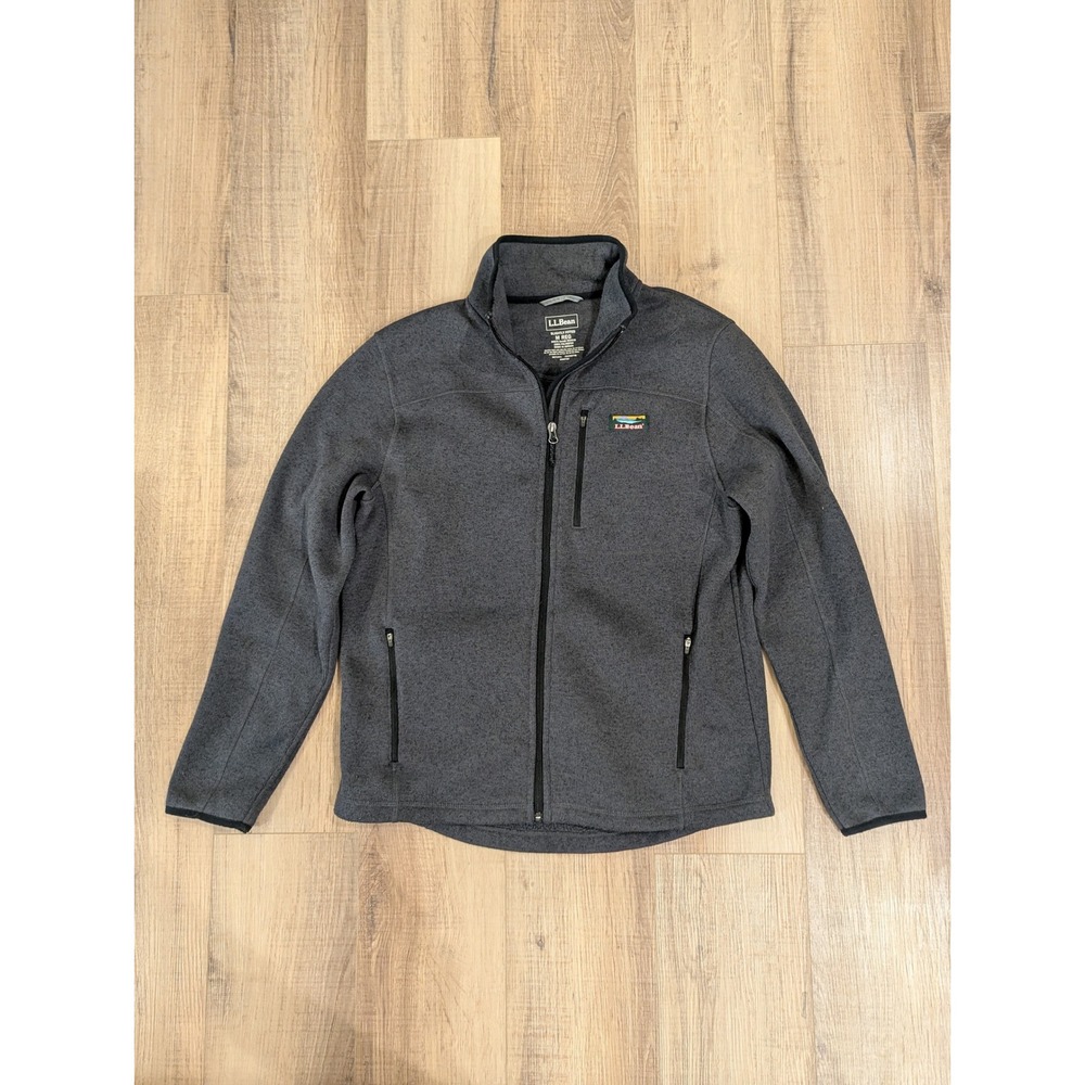 L.L. Bean Sweater Fleece Full Zip Jacket Mens M Charcoal Gray 504938